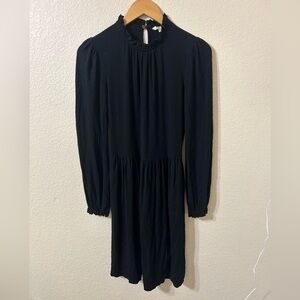 Boden Clara Jersey Knit Ruffle Shirt Dress in Black - Size 4